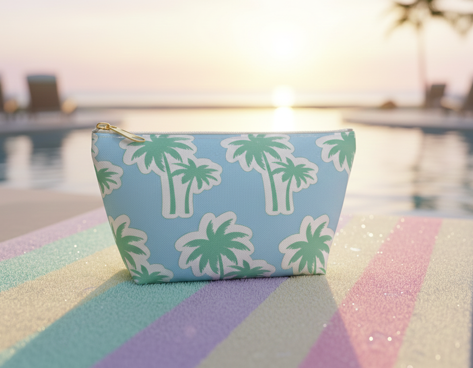 Cool Blue Palm Pouch